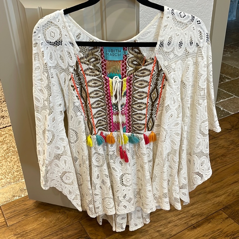 Judith March Embroidered blouse, Size S